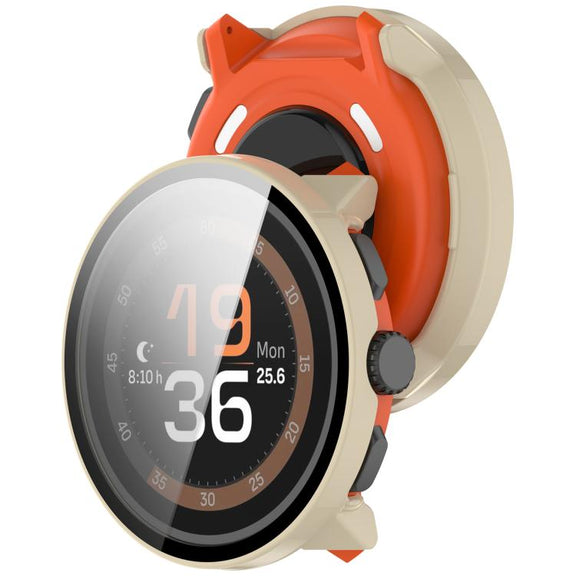 For Suunto Run Tempered Film Integrated PC Watch Protective Cover(Ivory White)