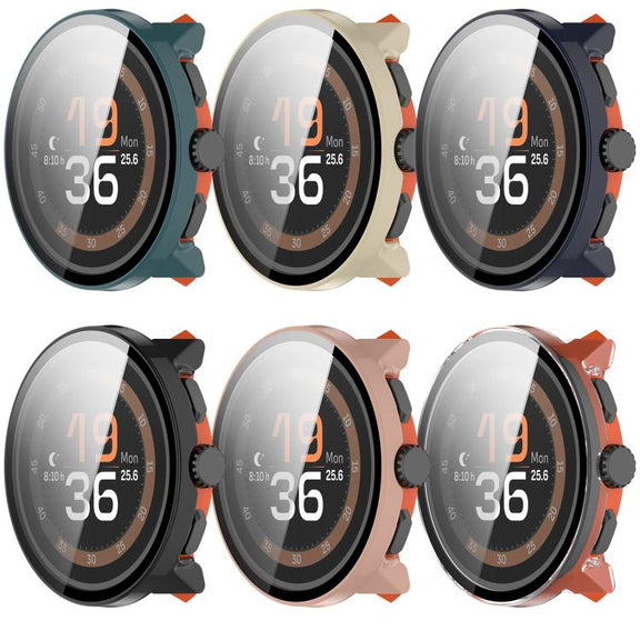 For Suunto Run Tempered Film Integrated PC Watch Protective Cover(Pine Green)