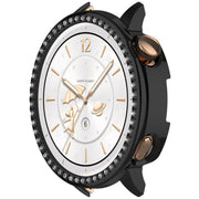 For OnePlus Watch 3 43mm Single Row Diamond Half Coverage Hollow PC Watch Protective Cover(Black)