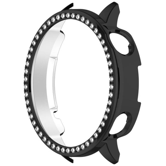 For OnePlus Watch 3 43mm Single Row Diamond Half Coverage Hollow PC Watch Protective Cover(Black)