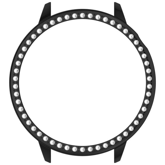 For OnePlus Watch 3 43mm Single Row Diamond Half Coverage Hollow PC Watch Protective Cover(Black)