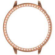 For OnePlus Watch 3 43mm Single Row Diamond Half Coverage Hollow PC Watch Protective Cover(Rose Gold)
