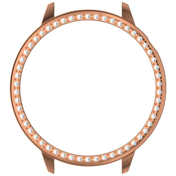 For OnePlus Watch 3 43mm Single Row Diamond Half Coverage Hollow PC Watch Protective Cover(Rose Gold)
