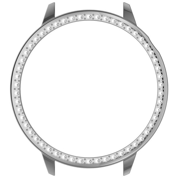 For OnePlus Watch 3 43mm Single Row Diamond Half Coverage Hollow PC Watch Protective Cover(Silver)