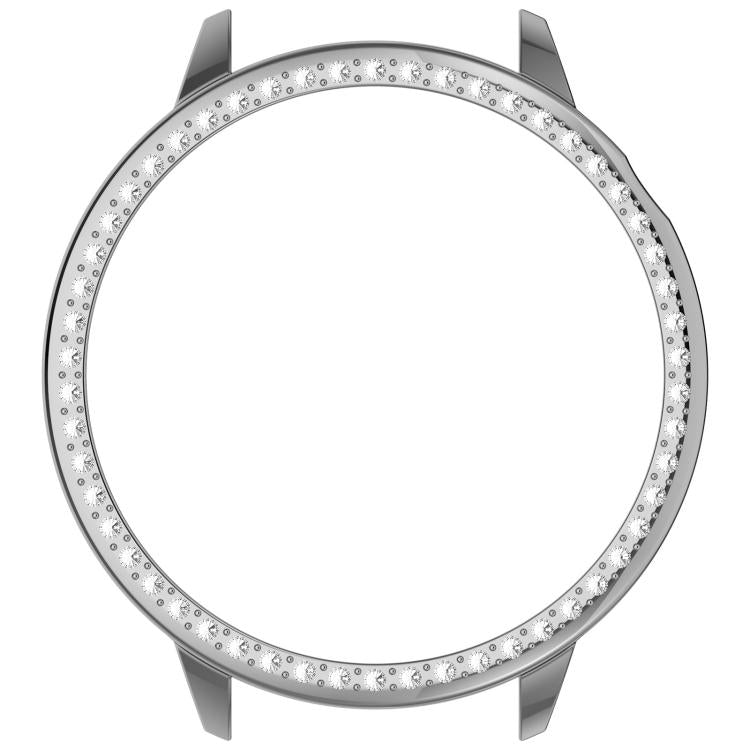 For OnePlus Watch 3 43mm Single Row Diamond Half Coverage Hollow PC Watch Protective Cover(Silver)