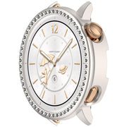 For OnePlus Watch 3 43mm Single Row Diamond Half Coverage Hollow PC Watch Protective Cover(Glossy Starlight Color)