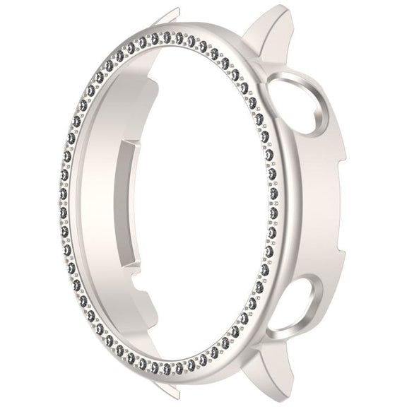 For OnePlus Watch 3 43mm Single Row Diamond Half Coverage Hollow PC Watch Protective Cover(Glossy Starlight Color)