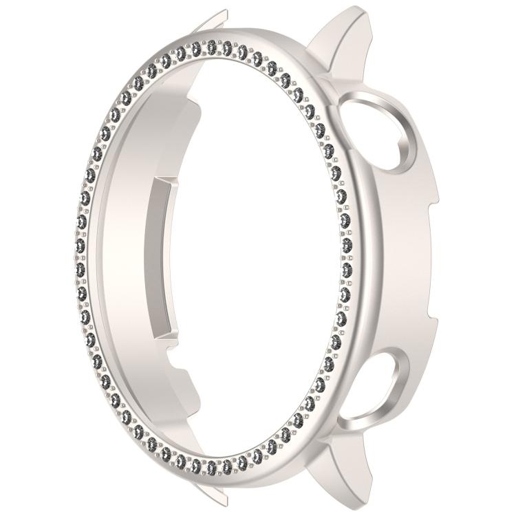 For OnePlus Watch 3 43mm Single Row Diamond Half Coverage Hollow PC Watch Protective Cover(Glossy Starlight Color)