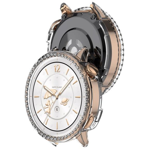 For OnePlus Watch 3 43mm Single Row Diamond Half Coverage Hollow PC Watch Protective Cover(Transparency)