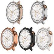 For OnePlus Watch 3 43mm Single Row Diamond Half Coverage Hollow PC Watch Protective Cover(Silver)