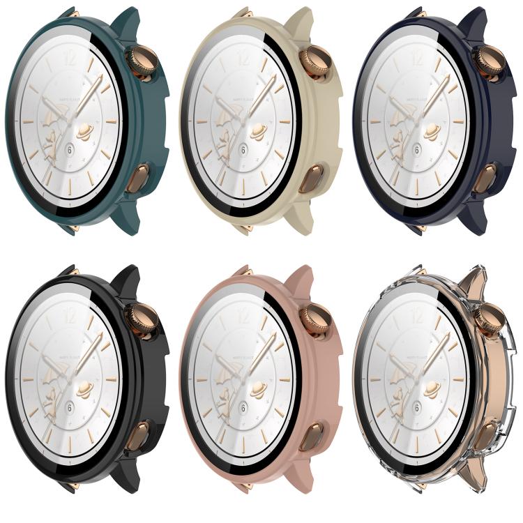 For OnePlus Watch 3 43mm Tempered Film Integrated PC Watch Protective Cover(Ivory White)