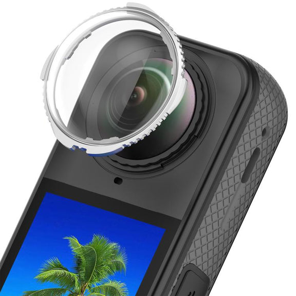 For Insta360 X5 Rotating Optical Tempered Glass Lens Guard Protective Cover(Silver)