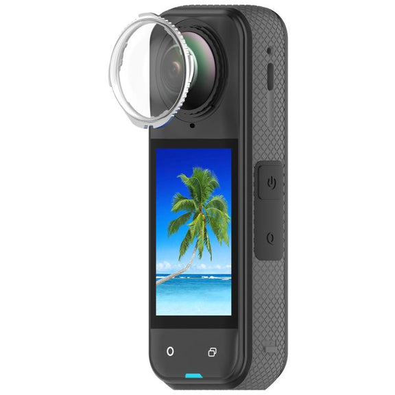 For Insta360 X4 Rotating Optical Tempered Glass Lens Guard Protective Cover(Silver)