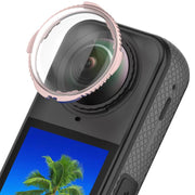 For Insta360 X4 Rotating Optical Tempered Glass Lens Guard Protective Cover(Pink)