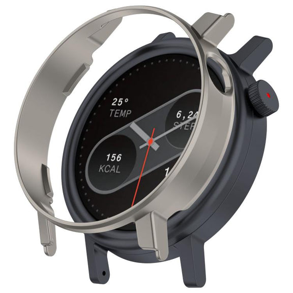 For CMF Watch 3 Pro Half Coverage Hollowed PC Watch Protective Cover(Titanium Steel Color)