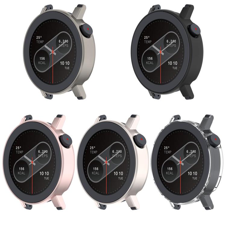 For CMF Watch 3 Pro Half Coverage Hollowed PC Watch Protective Cover(Titanium Steel Color)