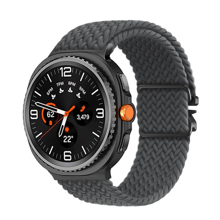For Samsung Galaxy Watch8 / Watch8 Classic Parachute Buckle Braided Nylon Watch Band(Space Gray)