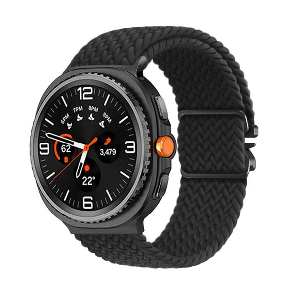 For Samsung Galaxy Watch8 / Watch8 Classic Parachute Buckle Braided Nylon Watch Band(Black)