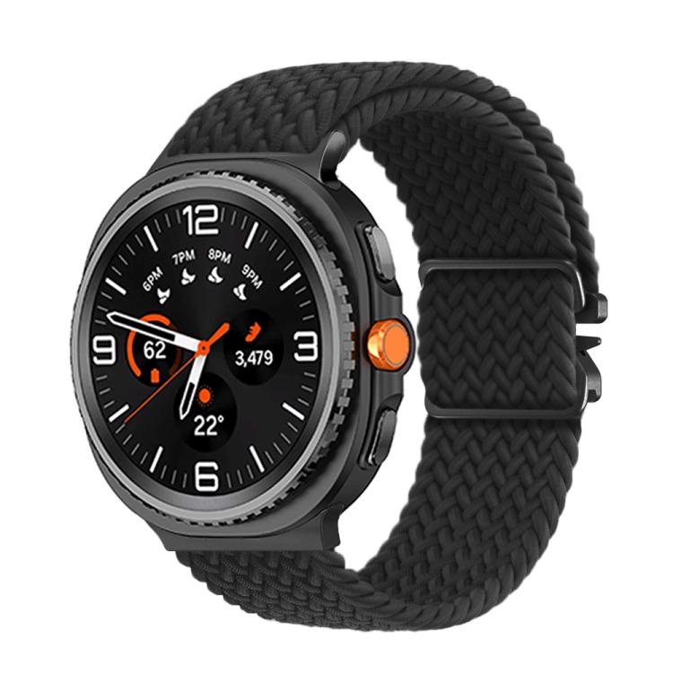 For Samsung Galaxy Watch8 / Watch8 Classic Parachute Buckle Braided Nylon Watch Band(Black)