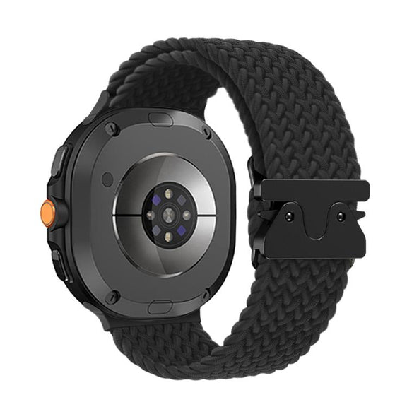 For Samsung Galaxy Watch8 / Watch8 Classic Parachute Buckle Braided Nylon Watch Band(Black)