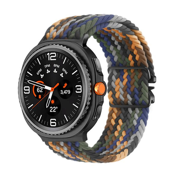 For Samsung Galaxy Watch8 / Watch8 Classic Parachute Buckle Braided Nylon Watch Band(Camouflage Colorful)