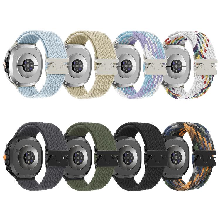 For Samsung Galaxy Watch8 / Watch8 Classic Parachute Buckle Braided Nylon Watch Band(White Rainbow) - free shipping - PMC TechLife - Order now!