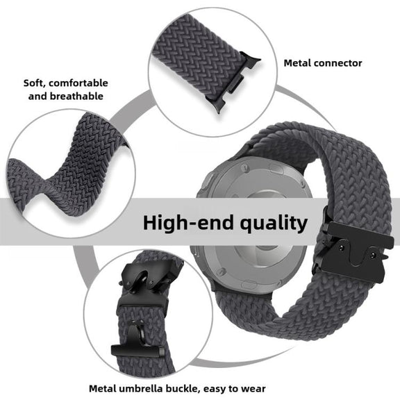 For Samsung Galaxy Watch8 / Watch8 Classic Parachute Buckle Braided Nylon Watch Band(Space Gray)