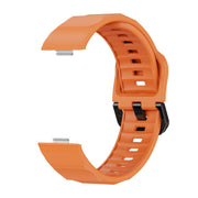 For Huawei Watch Fit3 / Fit4 / Fit4 Pro Wave Black Buckle Silicone Watch Band(Orange)