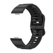 For Huawei Watch Fit3 / Fit4 / Fit4 Pro Wave Black Buckle Silicone Watch Band(Black)