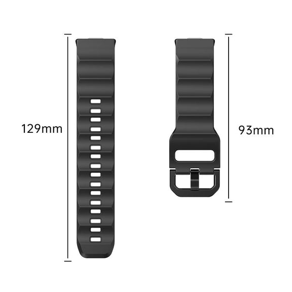 For Huawei Watch Fit3 / Fit4 / Fit4 Pro Wave Black Buckle Silicone Watch Band(Orange)
