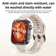 For Huawei Watch Fit3 / Fit4 / Fit4 Pro Wave Black Buckle Silicone Watch Band(Cloud Blue)