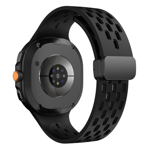 For Samsung Galaxy Watch8 / Watch8 Classic Mesh Magnetic Silicone Watch Band(Black)