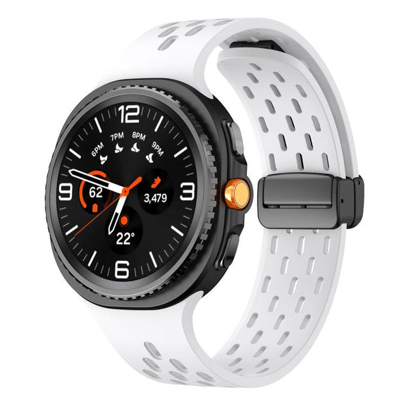 For Samsung Galaxy Watch8 / Watch8 Classic Mesh Magnetic Silicone Watch Band(White)