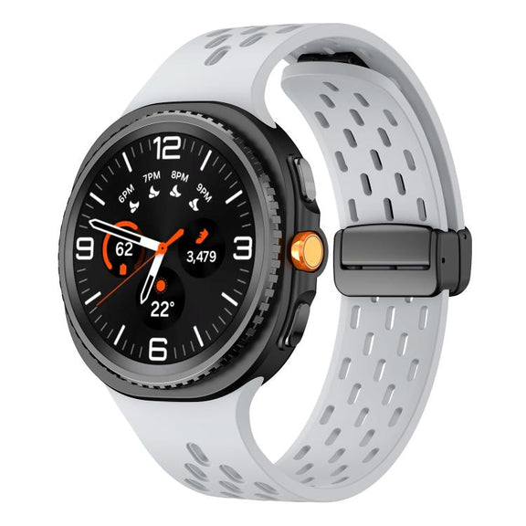 For Samsung Galaxy Watch8 / Watch8 Classic Mesh Magnetic Silicone Watch Band(Gray)