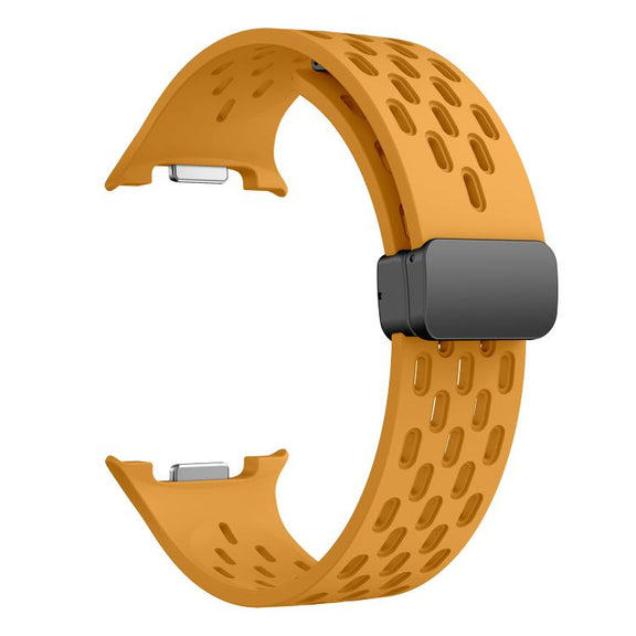 For Samsung Galaxy Watch8 / Watch8 Classic Mesh Magnetic Silicone Watch Band(Yellow)