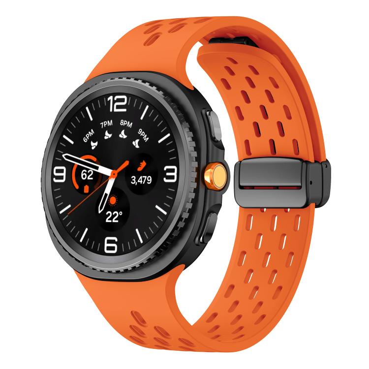 For Samsung Galaxy Watch8 / Watch8 Classic Mesh Magnetic Silicone Watch Band(Orange) - free shipping - PMC TechLife - Order now!
