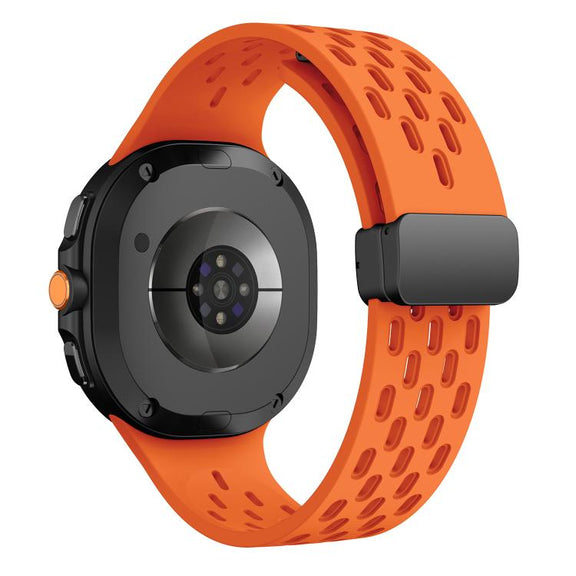 For Samsung Galaxy Watch8 / Watch8 Classic Mesh Magnetic Silicone Watch Band(Orange)