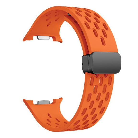 For Samsung Galaxy Watch8 / Watch8 Classic Mesh Magnetic Silicone Watch Band(Orange)