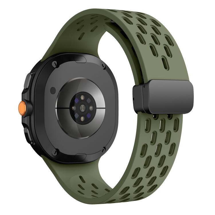For Samsung Galaxy Watch8 / Watch8 Classic Mesh Magnetic Silicone Watch Band(Field Green)