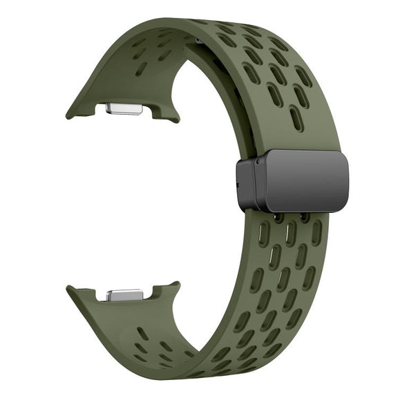 For Samsung Galaxy Watch8 / Watch8 Classic Mesh Magnetic Silicone Watch Band(Field Green)
