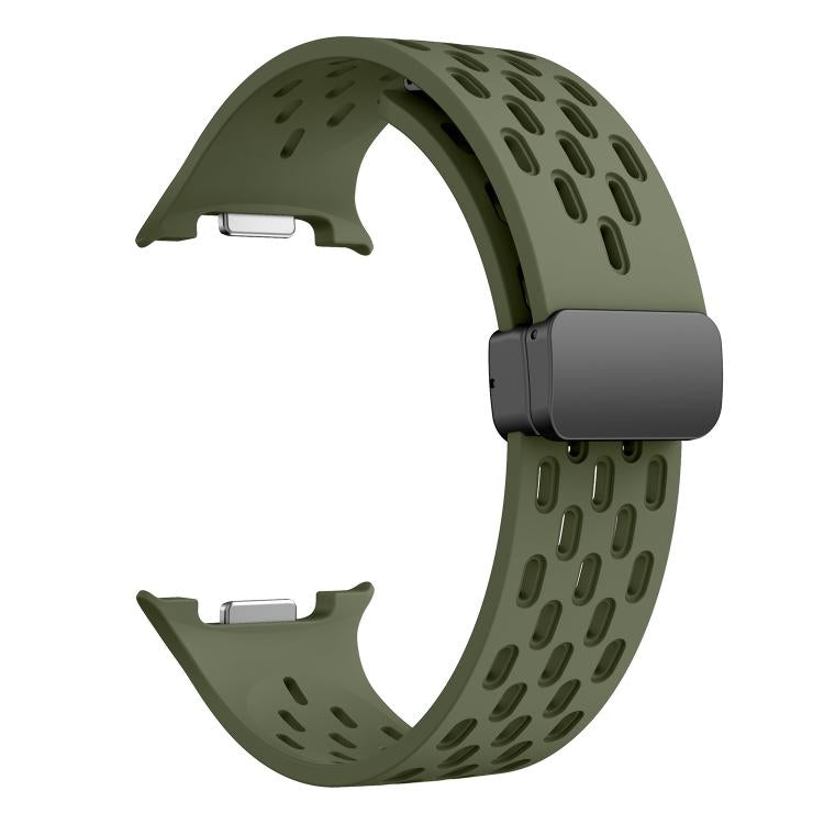 For Samsung Galaxy Watch8 / Watch8 Classic Mesh Magnetic Silicone Watch Band(Field Green)