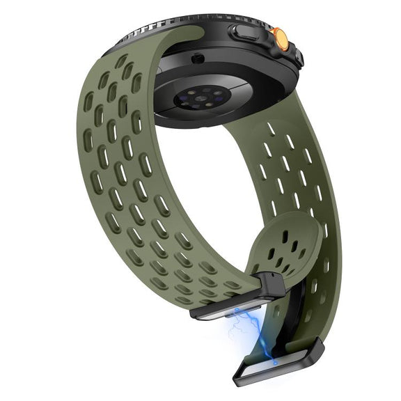 For Samsung Galaxy Watch8 / Watch8 Classic Mesh Magnetic Silicone Watch Band(Field Green)