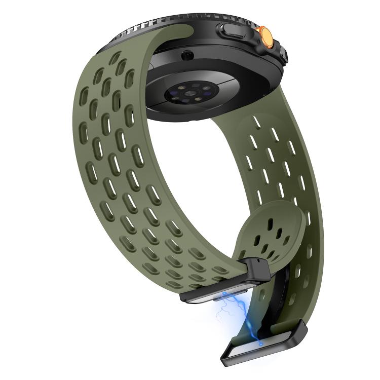 For Samsung Galaxy Watch8 / Watch8 Classic Mesh Magnetic Silicone Watch Band(Field Green)