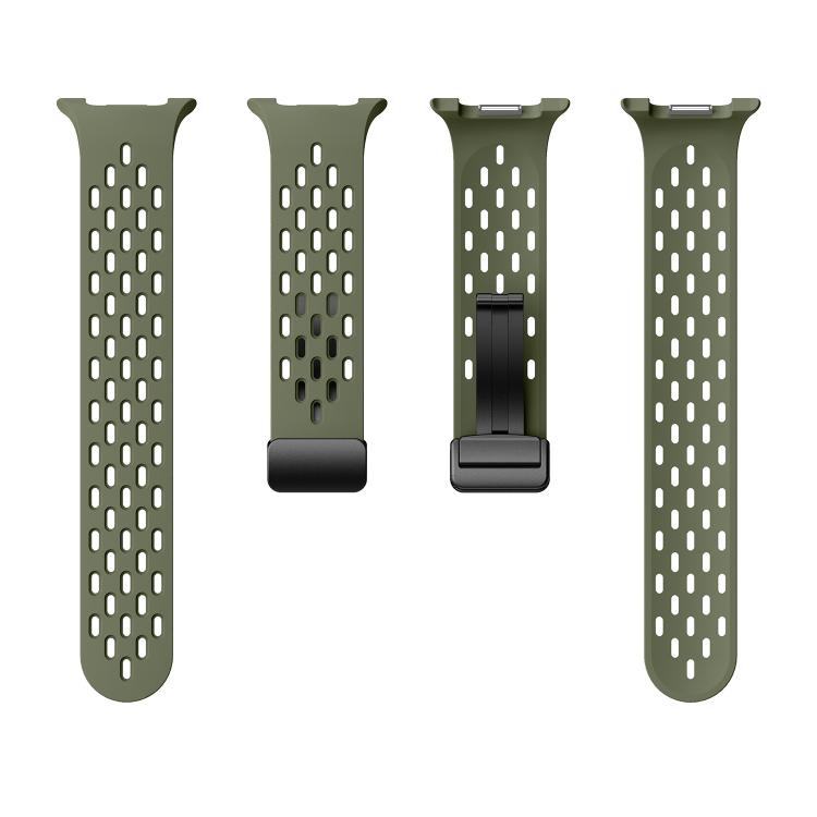 For Samsung Galaxy Watch8 / Watch8 Classic Mesh Magnetic Silicone Watch Band(Field Green)