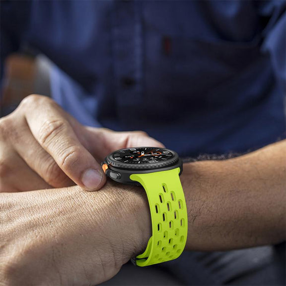 For Samsung Galaxy Watch8 / Watch8 Classic Mesh Magnetic Silicone Watch Band(Fluorescent Green)
