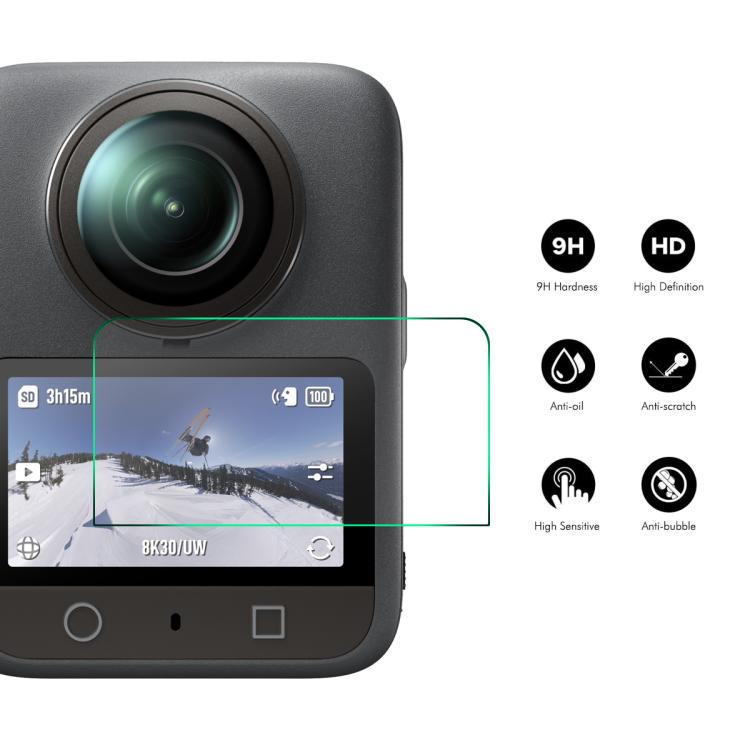 For DJI Osmo 360 2pcs ENKAY Hat-Prince 0.2mm 9H Tempered Glass Screen Protector Watch Film