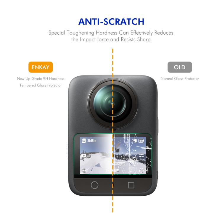 For DJI Osmo 360 2pcs ENKAY Hat-Prince 0.2mm 9H Tempered Glass Screen Protector Watch Film