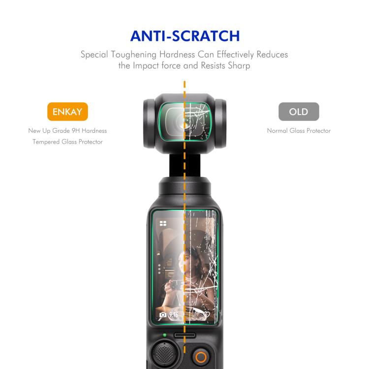 For DJI Osmo Pocket 3 2pcs ENKAY Hat-Prince 0.2mm 9H Tempered Glass Screen Protector Watch Film - free shipping - PMC TechLife - Order now!