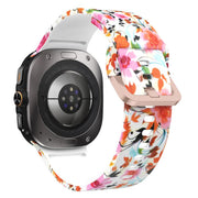 For Samsung Galaxy Watch Ultra 47mm / Ultra 2025 Printed Silicone Watch Band(Bird Song and Flowers)