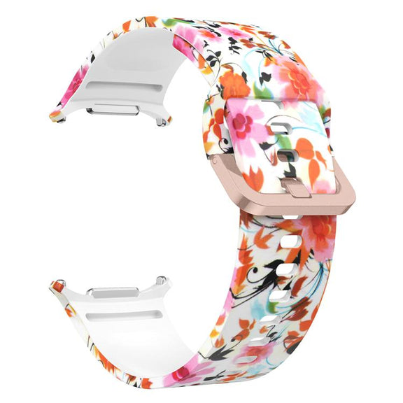 For Samsung Galaxy Watch Ultra 47mm / Ultra 2025 Printed Silicone Watch Band(Bird Song and Flowers)